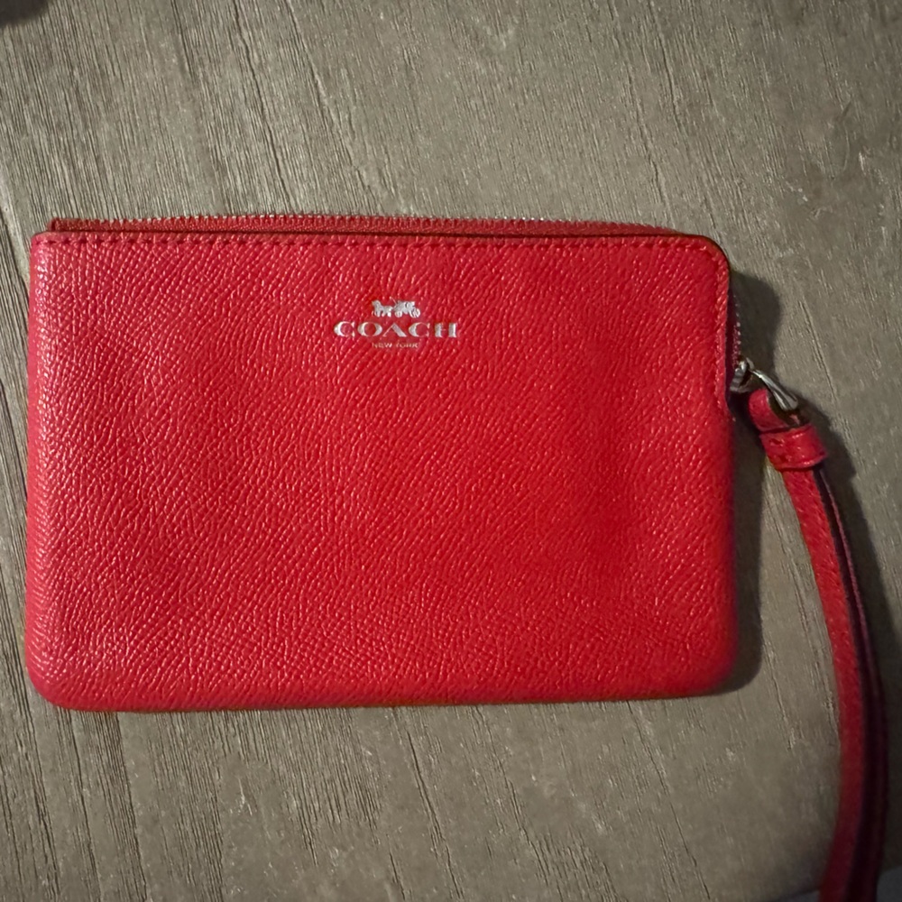 Coach Red Leather Wristlet